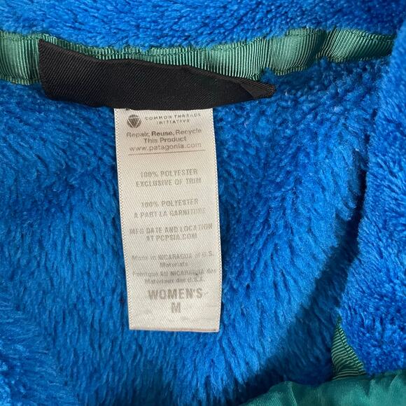Patagonia Synchilla Snap-T Fleece Pullover Blue Green Trim Women’s Medium Retro - Picture 10 of 10